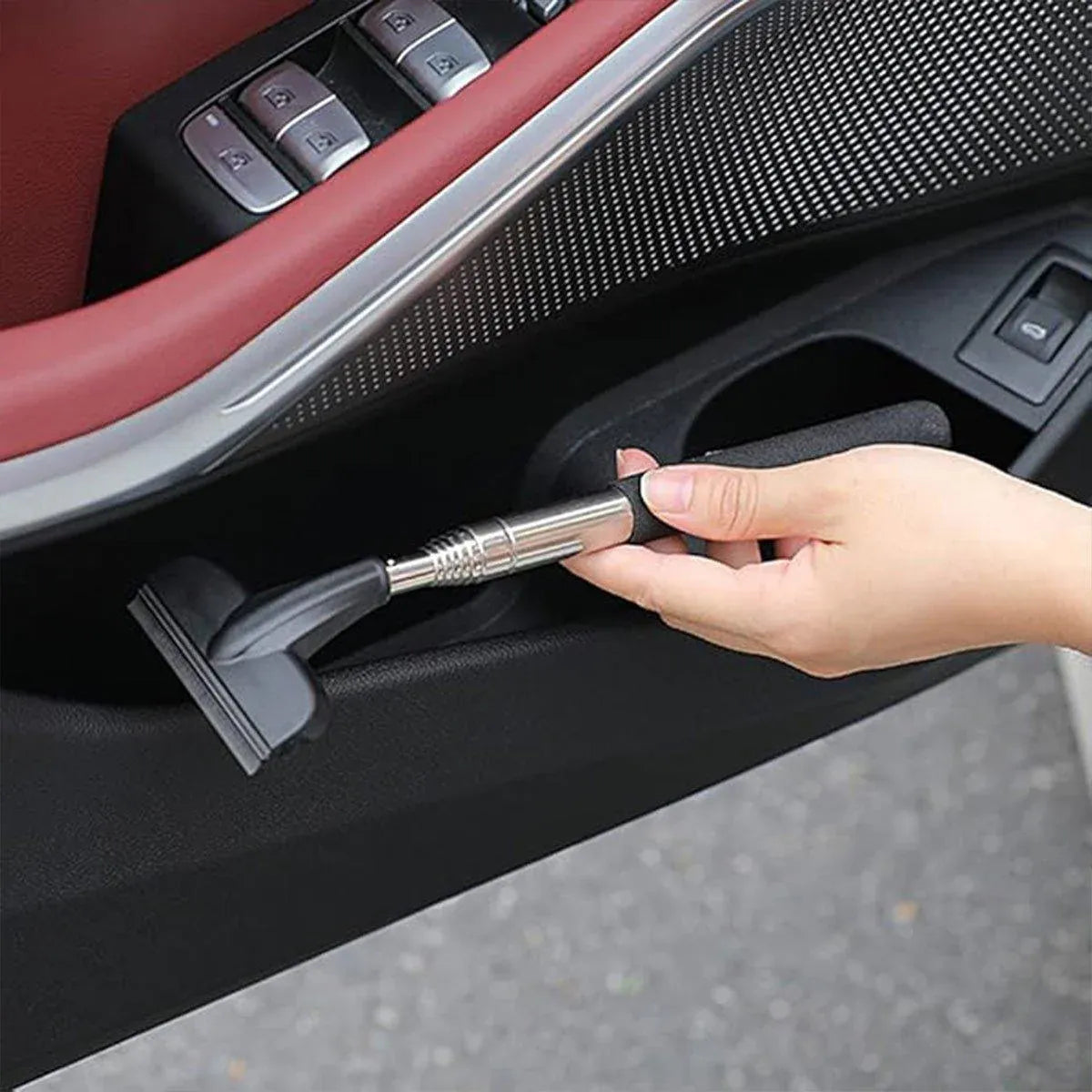 2pcs Retractable Windshield Wiper Set Rear View Mirror Cleaner Car Wiper Blade - Pink