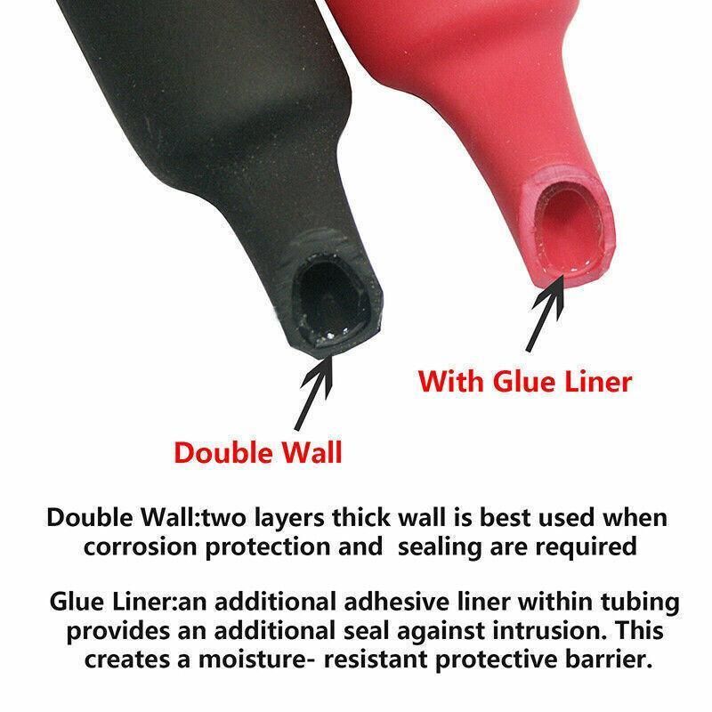 Grade Marine Heat Shrink Tubing 3:1 Wire Sleeve Glue Inside Fast Wrap Insulation Red - 9.5mm*1M