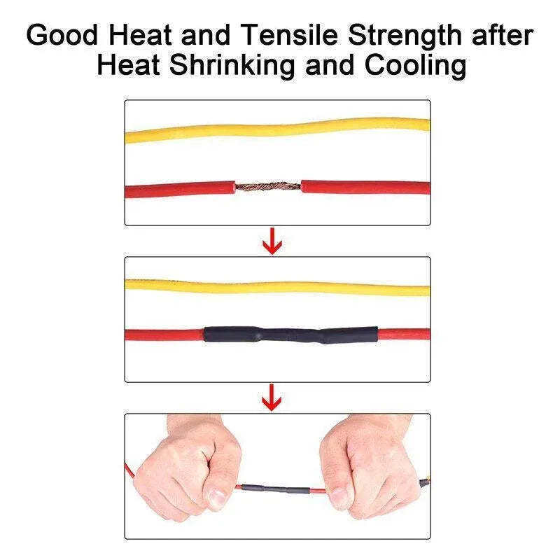Grade Marine Heat Shrink Tubing 3:1 Wire Sleeve Glue Inside Fast Wrap Insulation Red - 9.5mm*1M