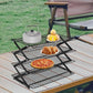3/4 Tier Camping Dining Rack Iron Shelf Portable Picnic Rack Foldable Storage Table - 3 Layers