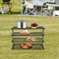 3/4 Tier Camping Dining Rack Iron Shelf Portable Picnic Rack Foldable Storage Table - 3 Layers