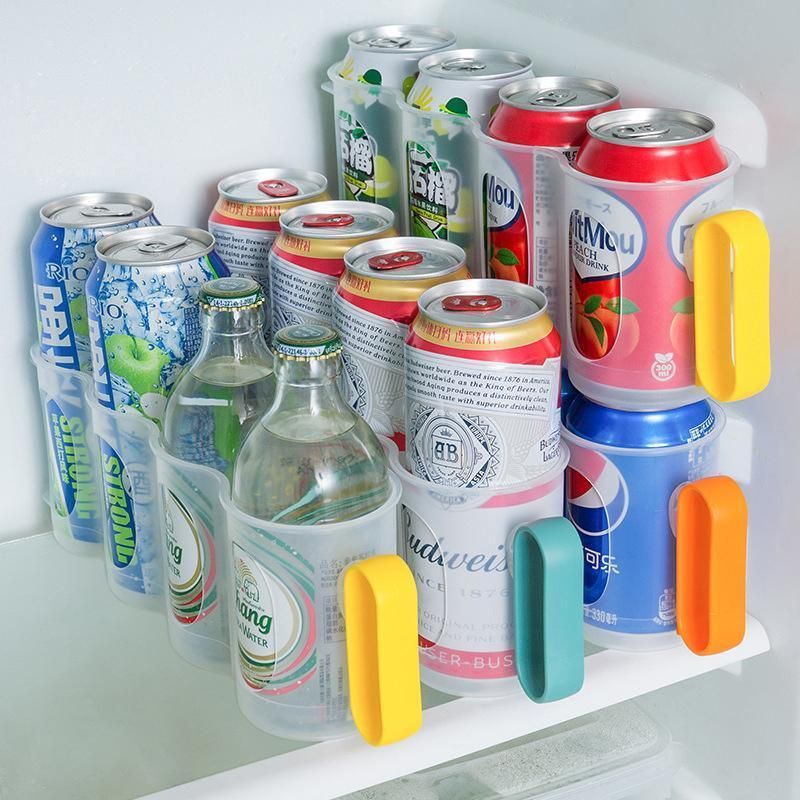 Beer Soda Can Storage Holder Kitchen Fridge Space Saver Rack Organizer 1-3PCS - Green
