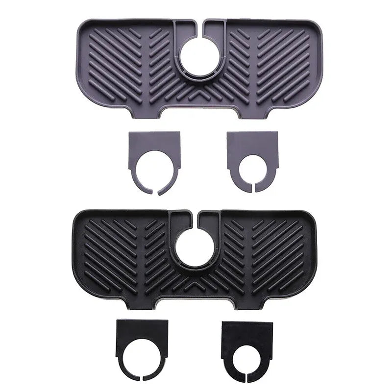 Kitchen Faucet Storage Rack Holder Soap Sponges Caddy Organizer Sink Basket Rack - Black