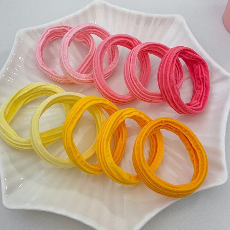 5PCS Girls Hair Bands Gradient Colour Rope Ring Elastic Hairband Ponytail Holder - Blue-5PCS