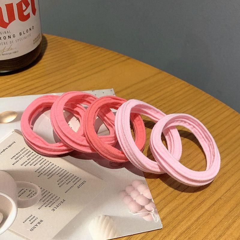 5PCS Girls Hair Bands Gradient Colour Rope Ring Elastic Hairband Ponytail Holder - Blue-5PCS