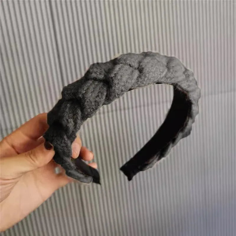 Women Ladies Twist Braid Hairband Wide Hairband Hoop Accessories Head Band Party - Beige