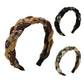 Women Retro Hair Hoop Fried Dough Twist Headband French College Style Hair Clip - Coffee