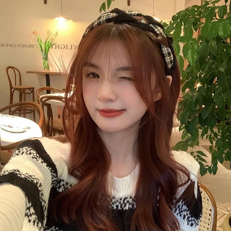 Women Retro Hair Hoop Fried Dough Twist Headband French College Style Hair Clip - Coffee
