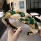Women Retro Hair Hoop Fried Dough Twist Headband French College Style Hair Clip - Coffee