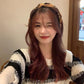 Women Retro Hair Hoop Fried Dough Twist Headband French College Style Hair Clip - Coffee