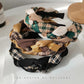 Women Retro Hair Hoop Fried Dough Twist Headband French College Style Hair Clip - Coffee