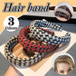Women Plaid Headband Padded Hairband Wide Sponge Hair Hoop Band Head Decor - Light Khaki