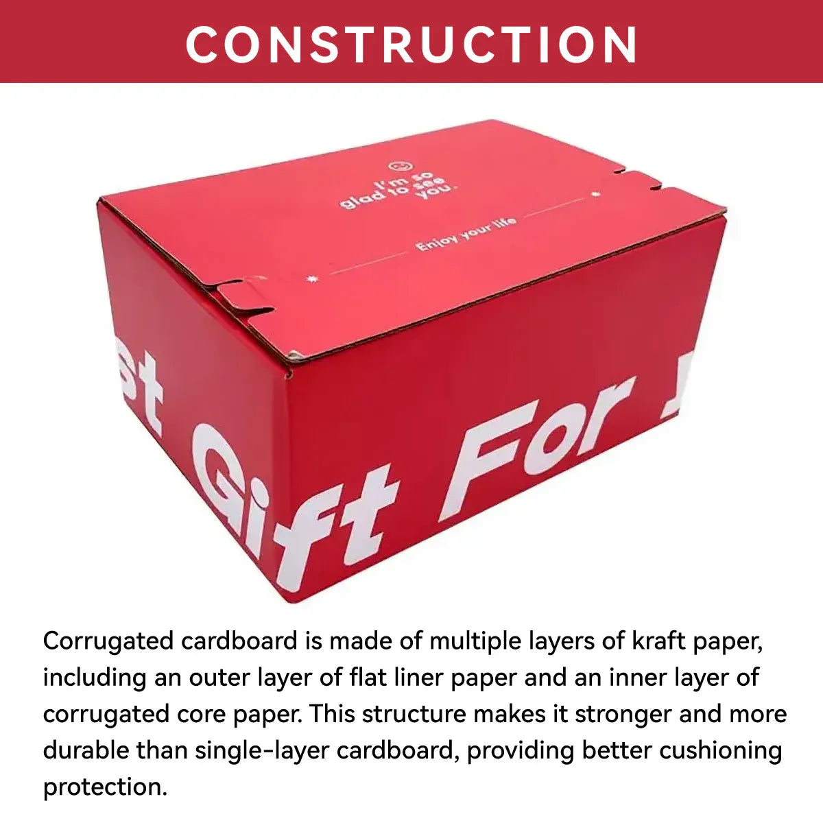 10PCS Corrugated Cardboard Boxes Zipper Closure Sturdy For Shipping Packaging - Red