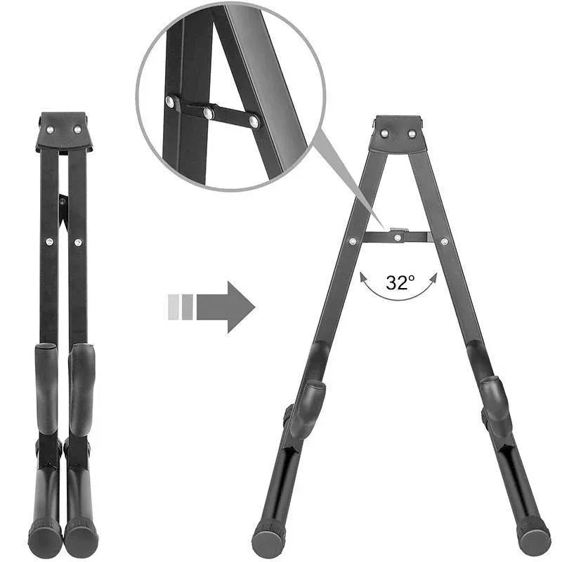 Folding Guitar Stand Floor Rack Electric Acoustic Bass Gig Holder Rack Portable