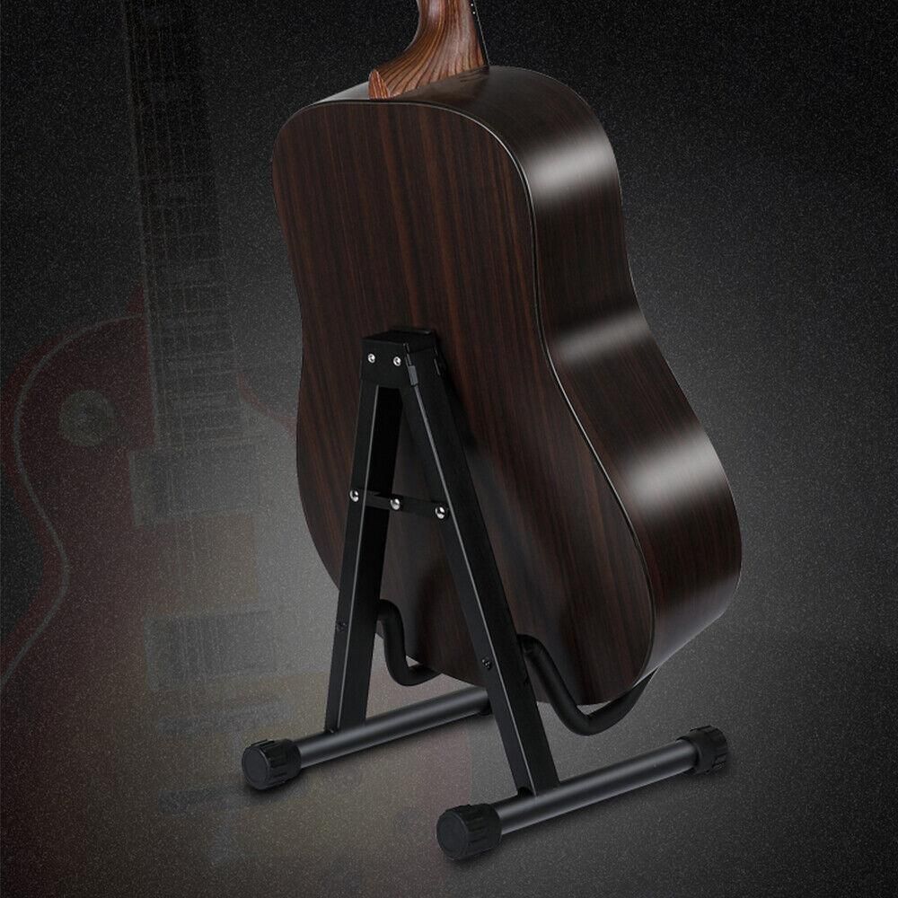 Folding Guitar Stand Floor Rack Electric Acoustic Bass Gig Holder Rack Portable