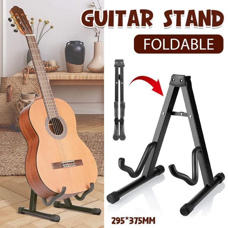 Folding Guitar Stand Floor Rack Electric Acoustic Bass Gig Holder Rack Portable
