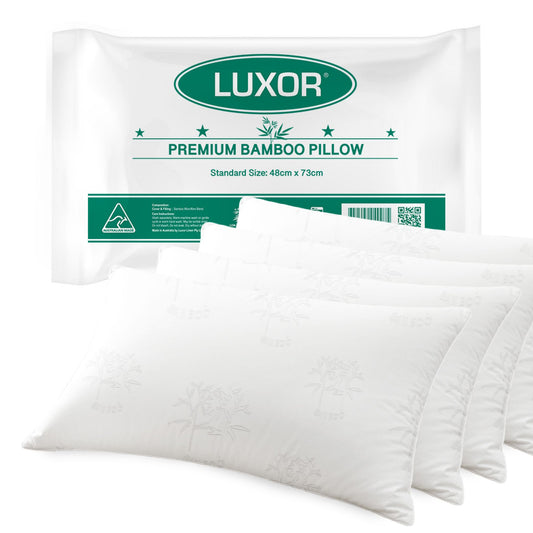 Luxor Bamboo Cooling Pillows Australian Made Standard Size Four Pack