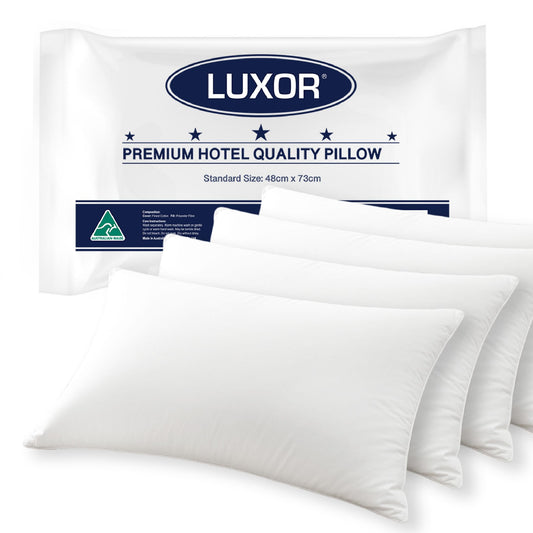 Luxor Hotel Quality Pillows Australian Made Standard Size Four Pack