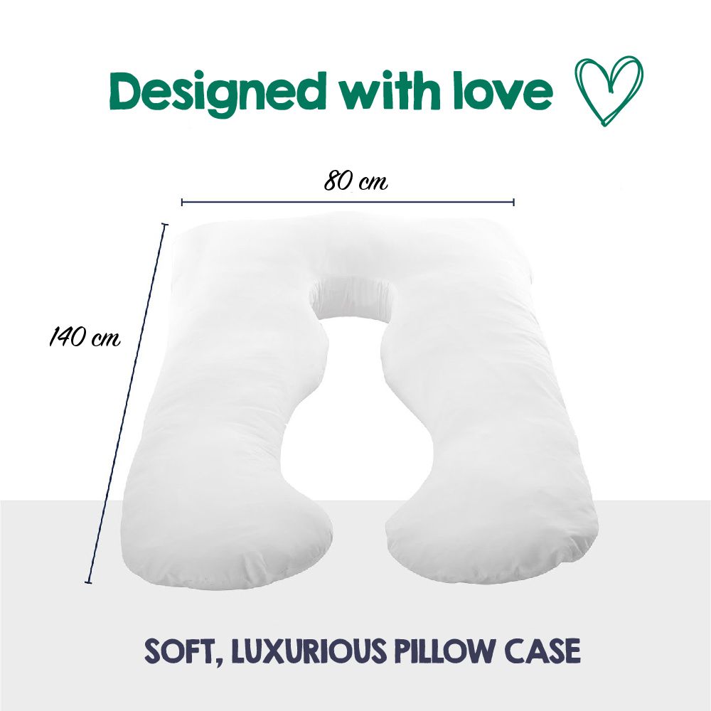 Woolcomfort Pregnancy Body Pillow Australian Made with Pillowcase Sky