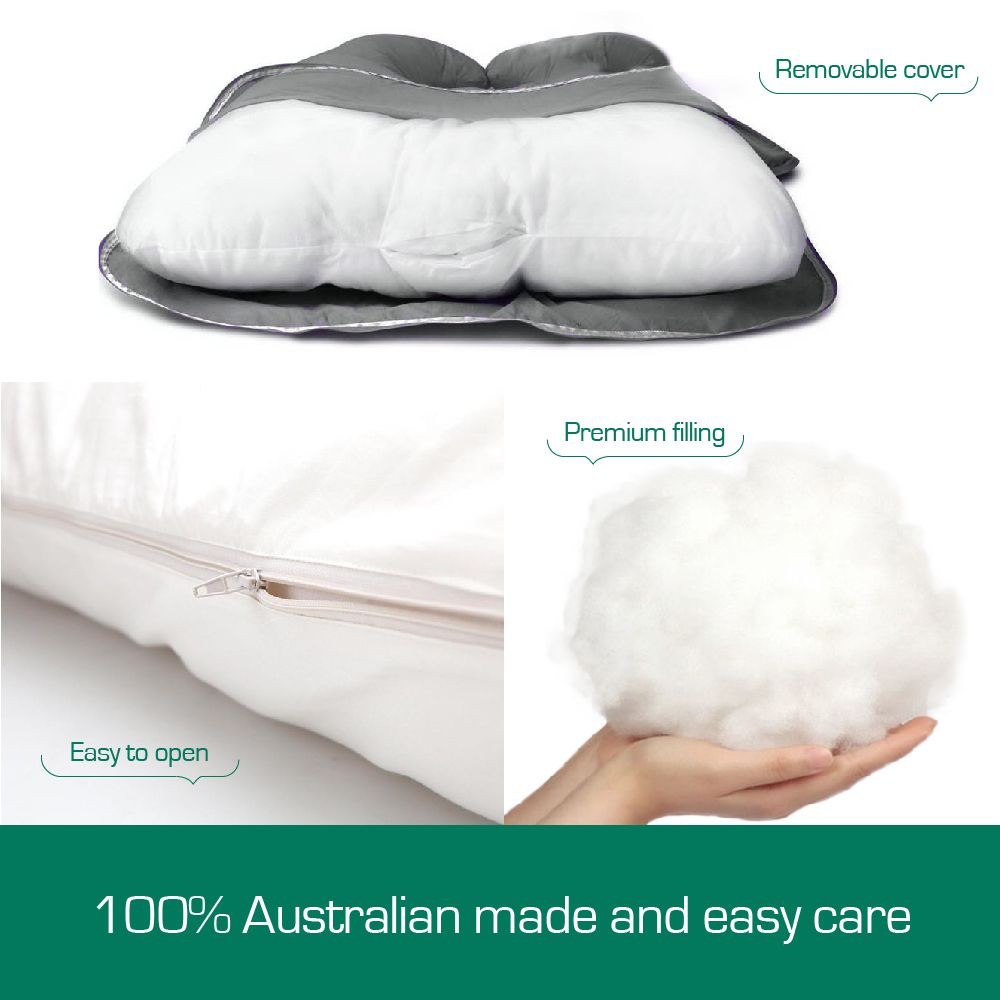 Woolcomfort Pregnancy Body Pillow Australian Made with Pillowcase Sky