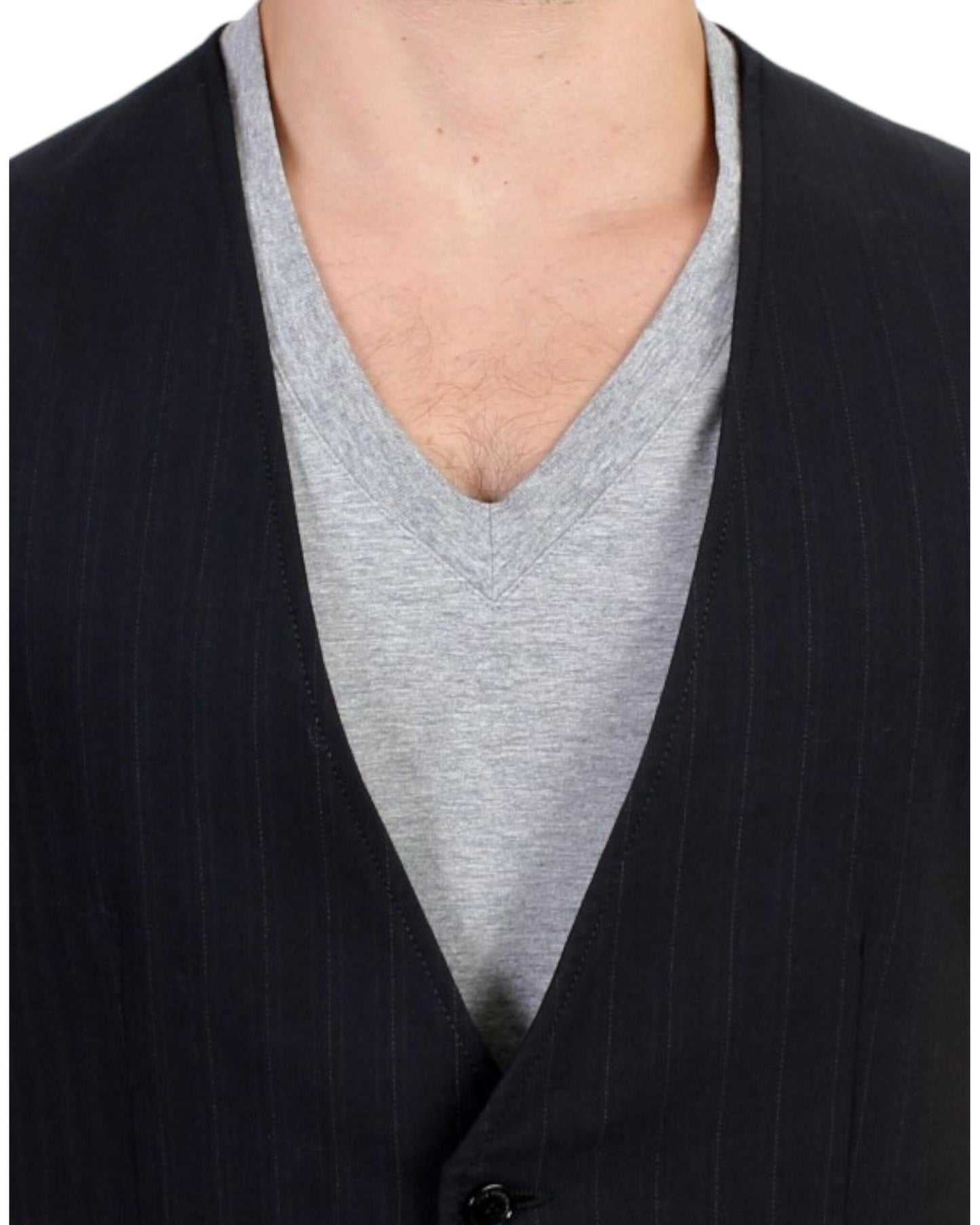 Costume National CNC Black Striped Casual Vest 48 IT Men