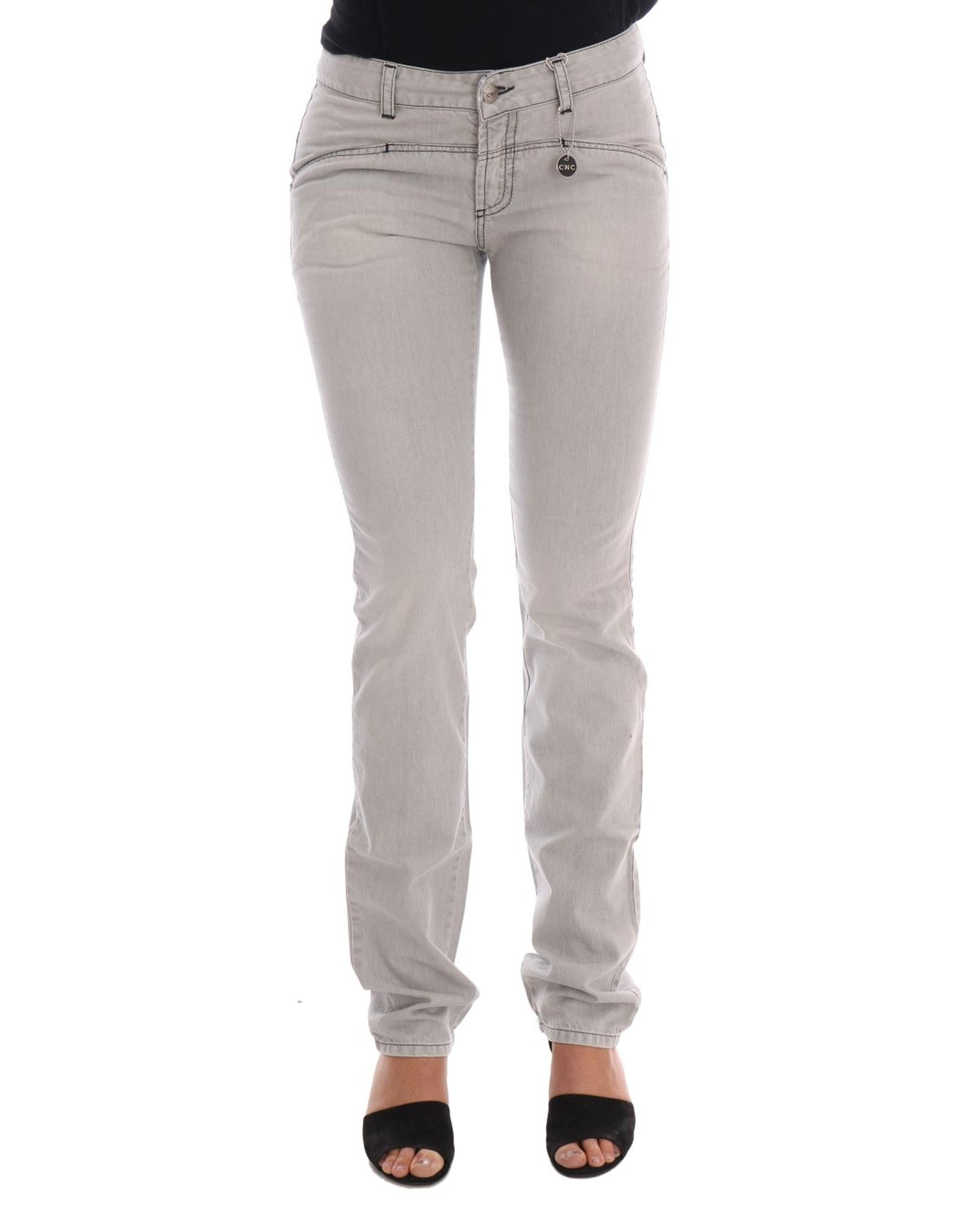 Costume National Women's Gray Wash Cotton Slim Jeans - W26 US