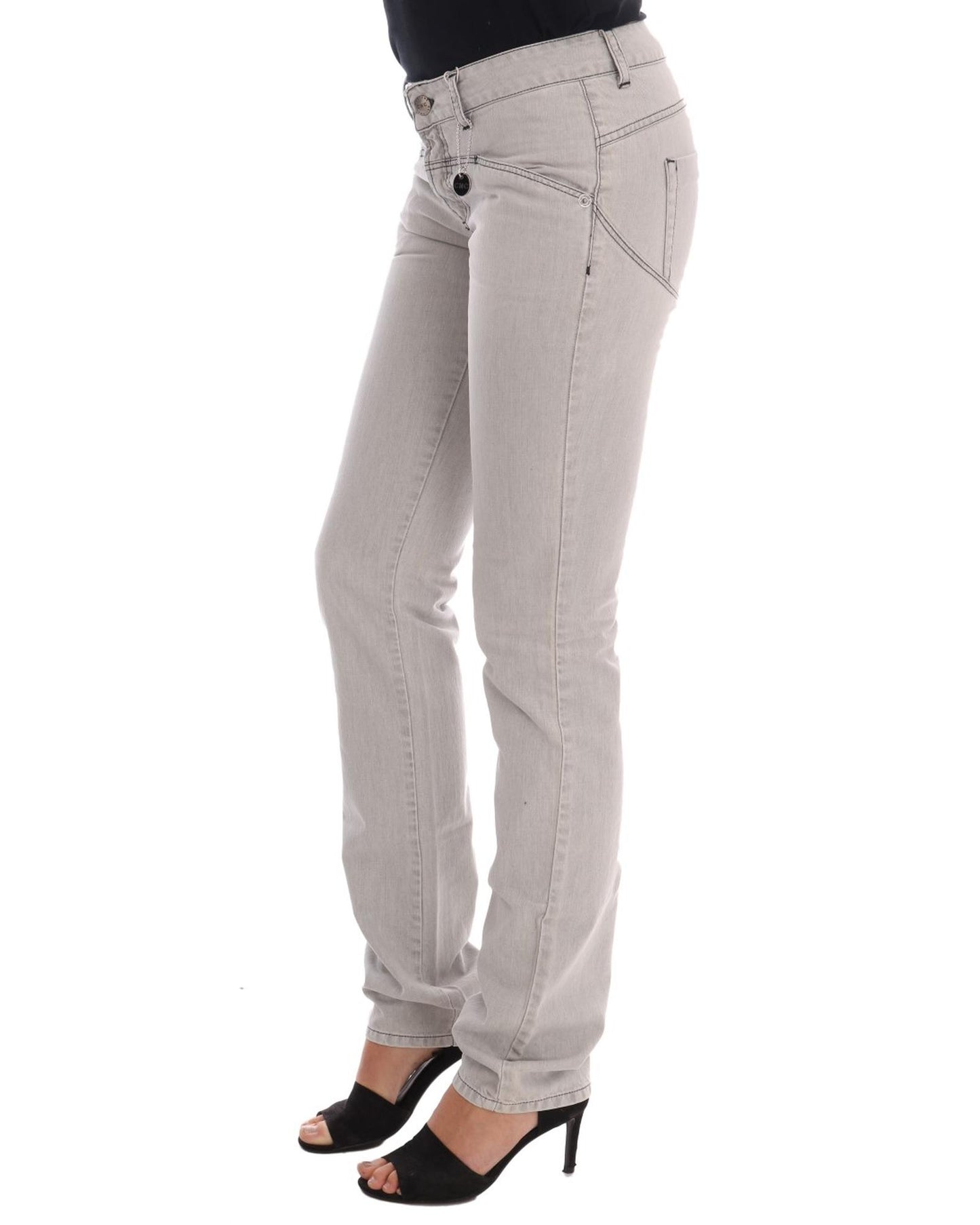 Costume National Women's Gray Wash Cotton Slim Jeans - W26 US