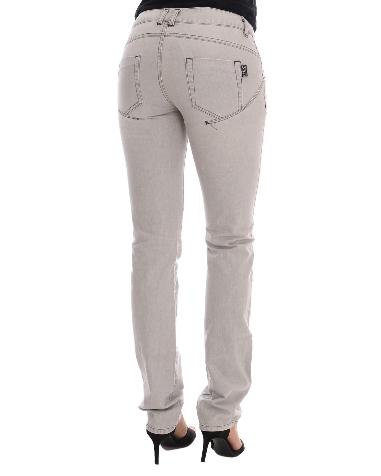 Costume National Women's Gray Wash Cotton Slim Jeans - W26 US