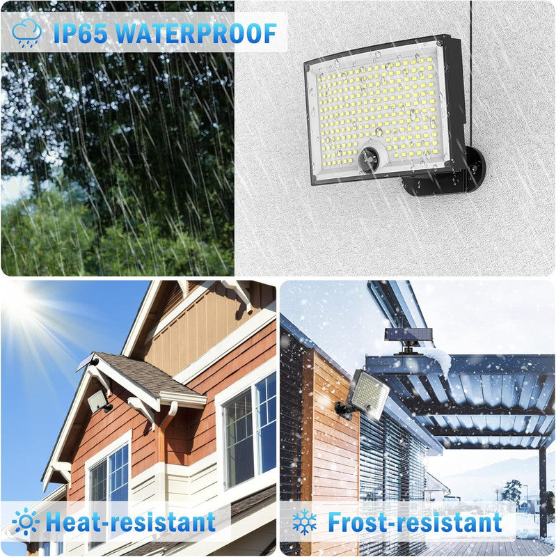 Solar Lights Outdoor KagoLing 202 LED Motion Sensor IP65 Waterproof 120° Beam Angle - 2 Pack with 5M Cable