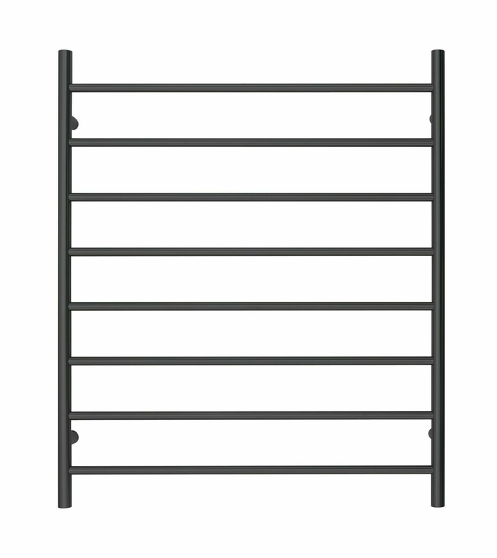 Towel Rack Premium Matte Black - 8 Bars, Round Design, AU Standard, 1000x850mm Wide