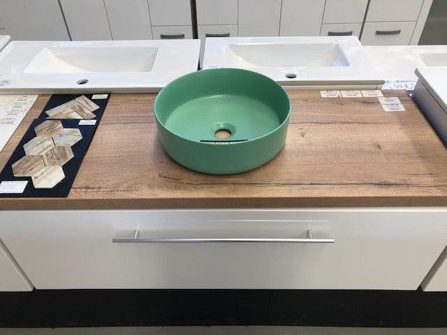 2023 Matte Black matte white matte Pink Green Gold Copper Round 360 mm Dia top counter basin porcelain sink