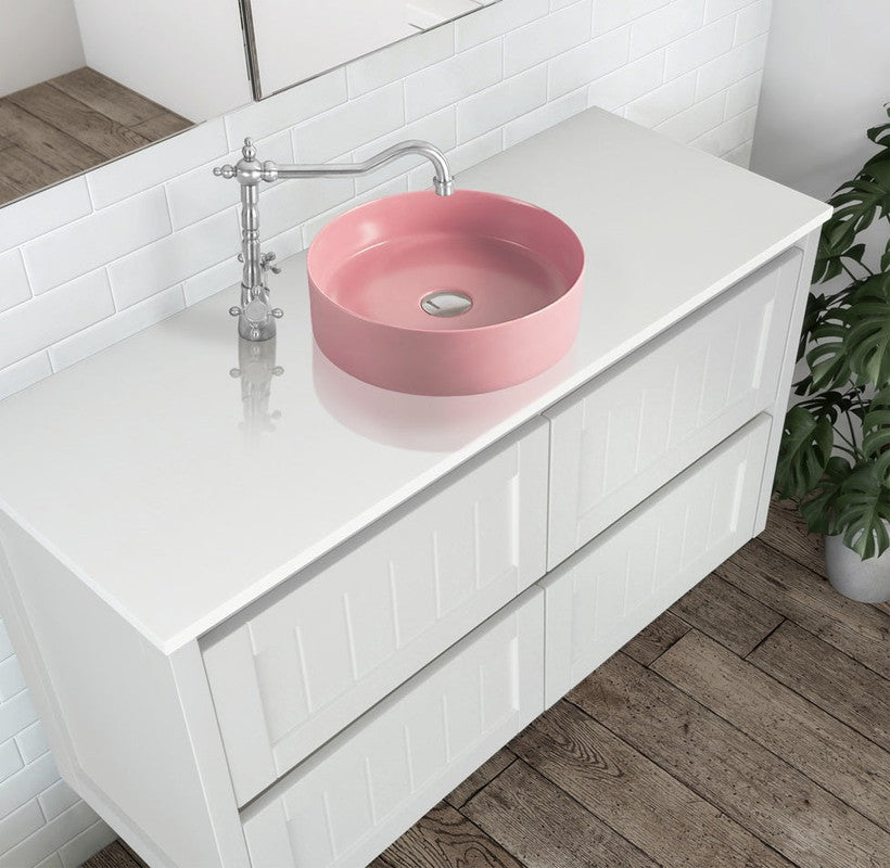 2023 Matte Black matte white matte Pink Green Gold Copper Round 360 mm Dia top counter basin porcelain sink