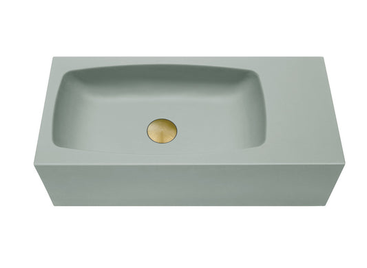 Concrete Cement Wash Basin Counter Top Wall Hung Curved Matte Mint Green New