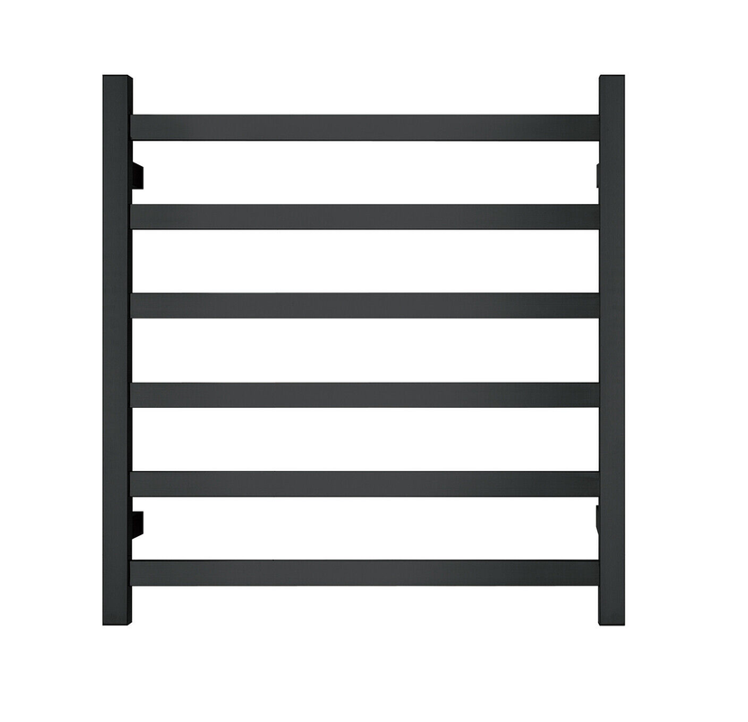Towel Rack Premium Matte Black - 6 Bars, Square Design, AU Standard, 650x620mm Wide