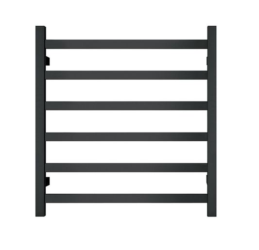 Towel Rack Premium Matte Black - 6 Bars, Square Design, AU Standard, 650x620mm Wide