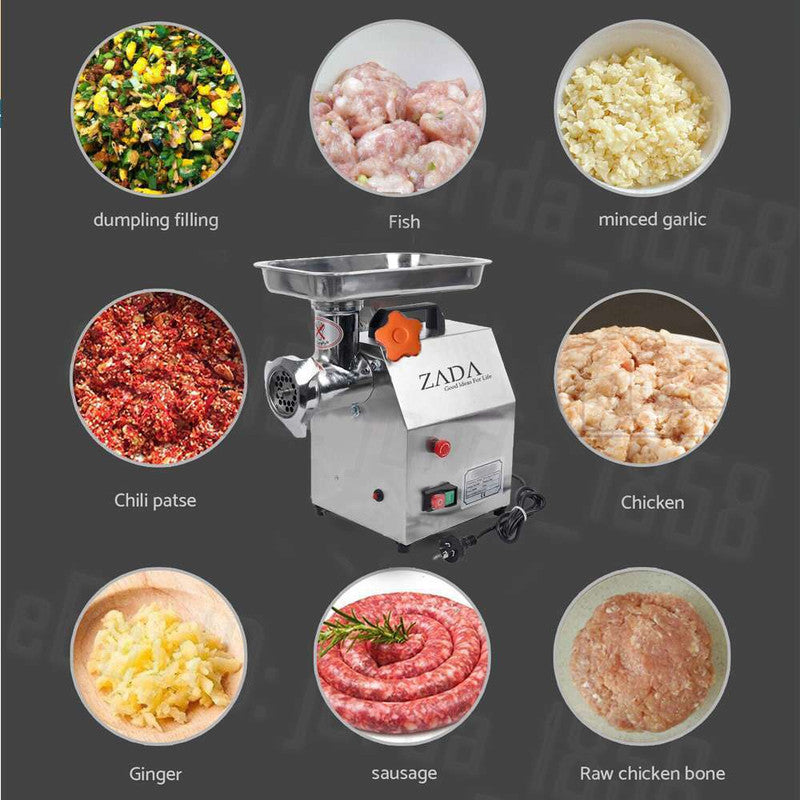 1.63HP Commercial Meat Mincer- Electric Grinder & Sausage Maker Filler 1200W