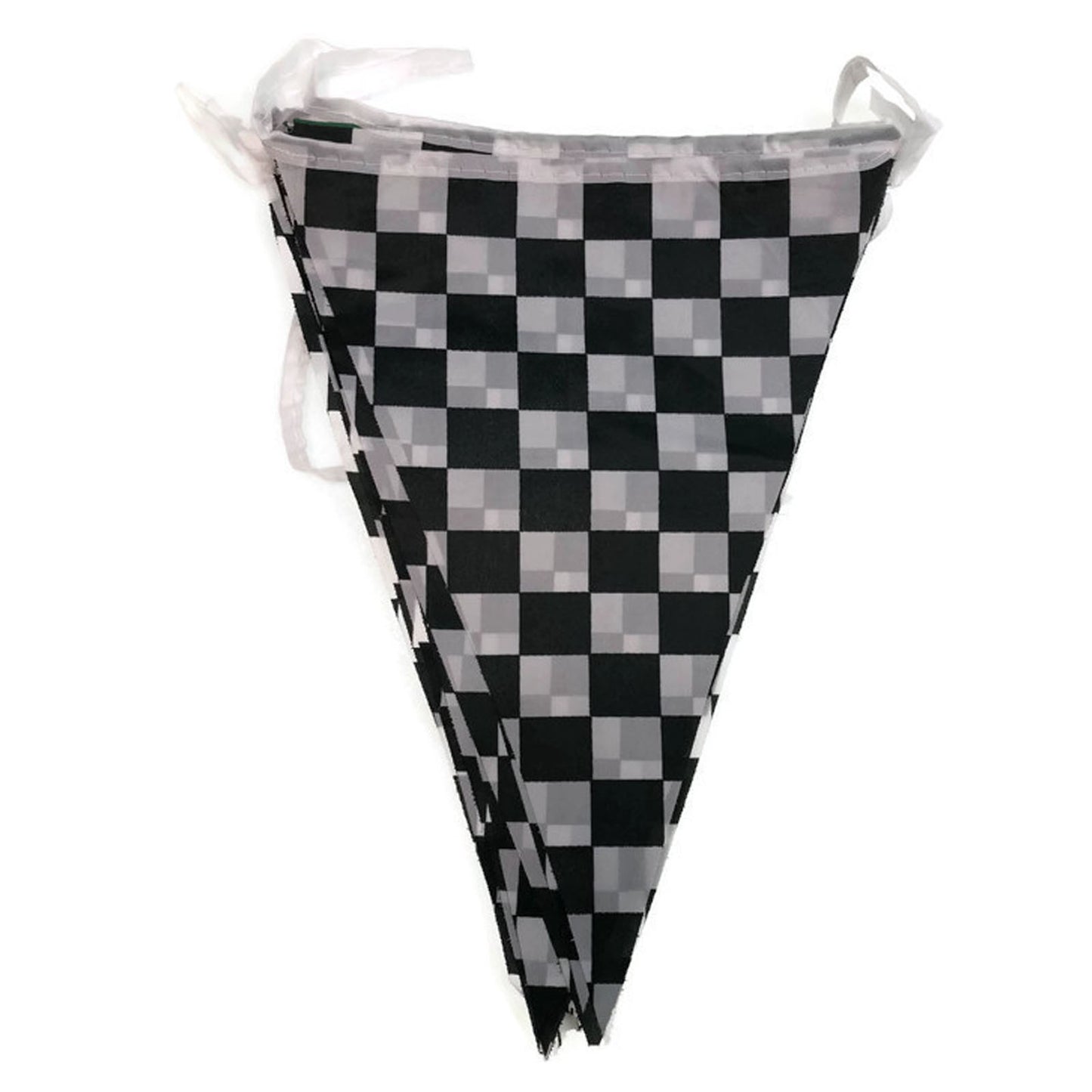 CHECKERED BUNTING FLAG Race Car Chequered Flag Banner Hanging Decoration Triangular - 43.2 Metres