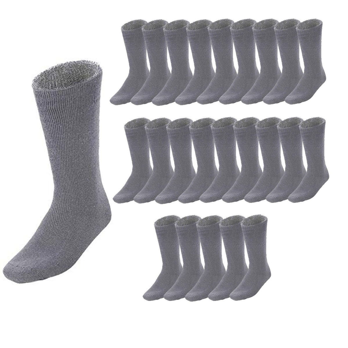 24 Pairs BAMBOO SOCKS Mens Heavy Duty Premium Thick Work Socks Cushion BULK - Charcoal Grey