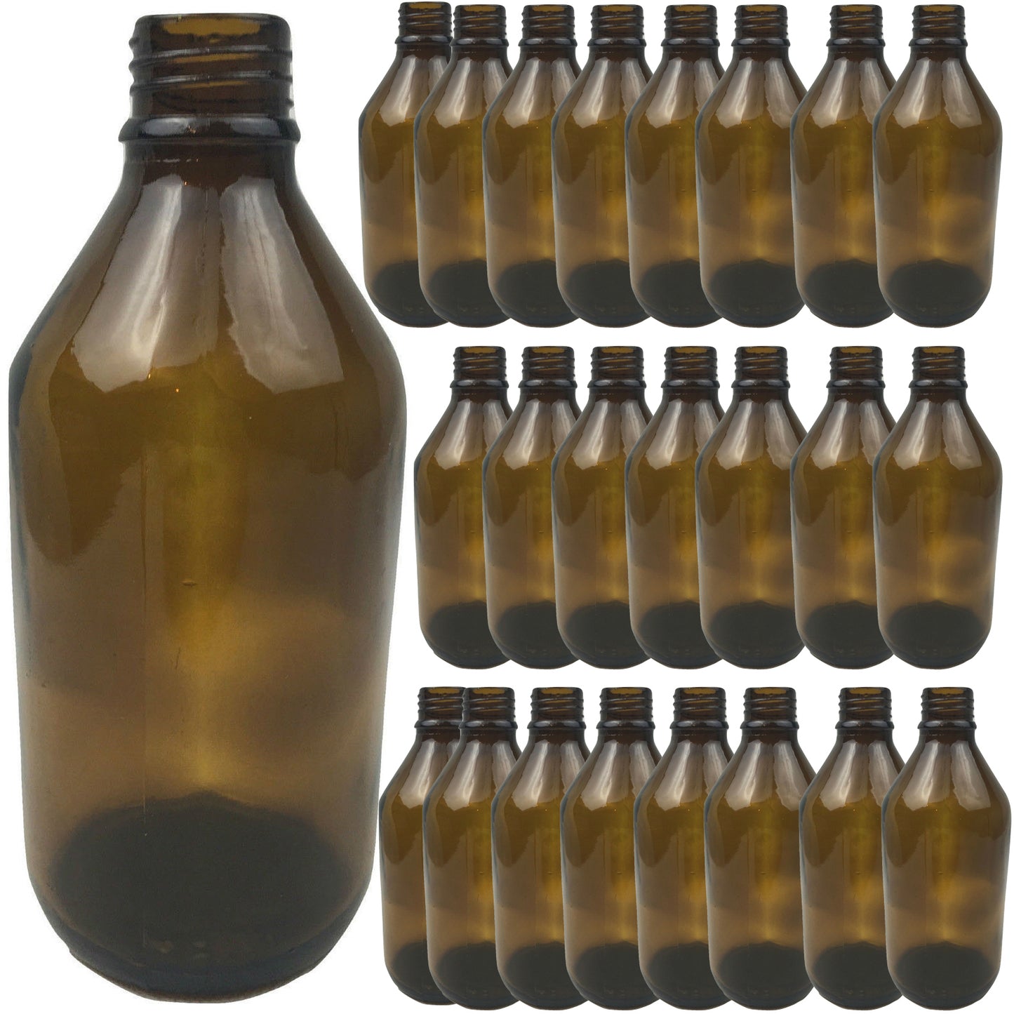 Brown Glass Bottle 600ml for Plinking Shooting Target Practice without Lids/Caps - 24x