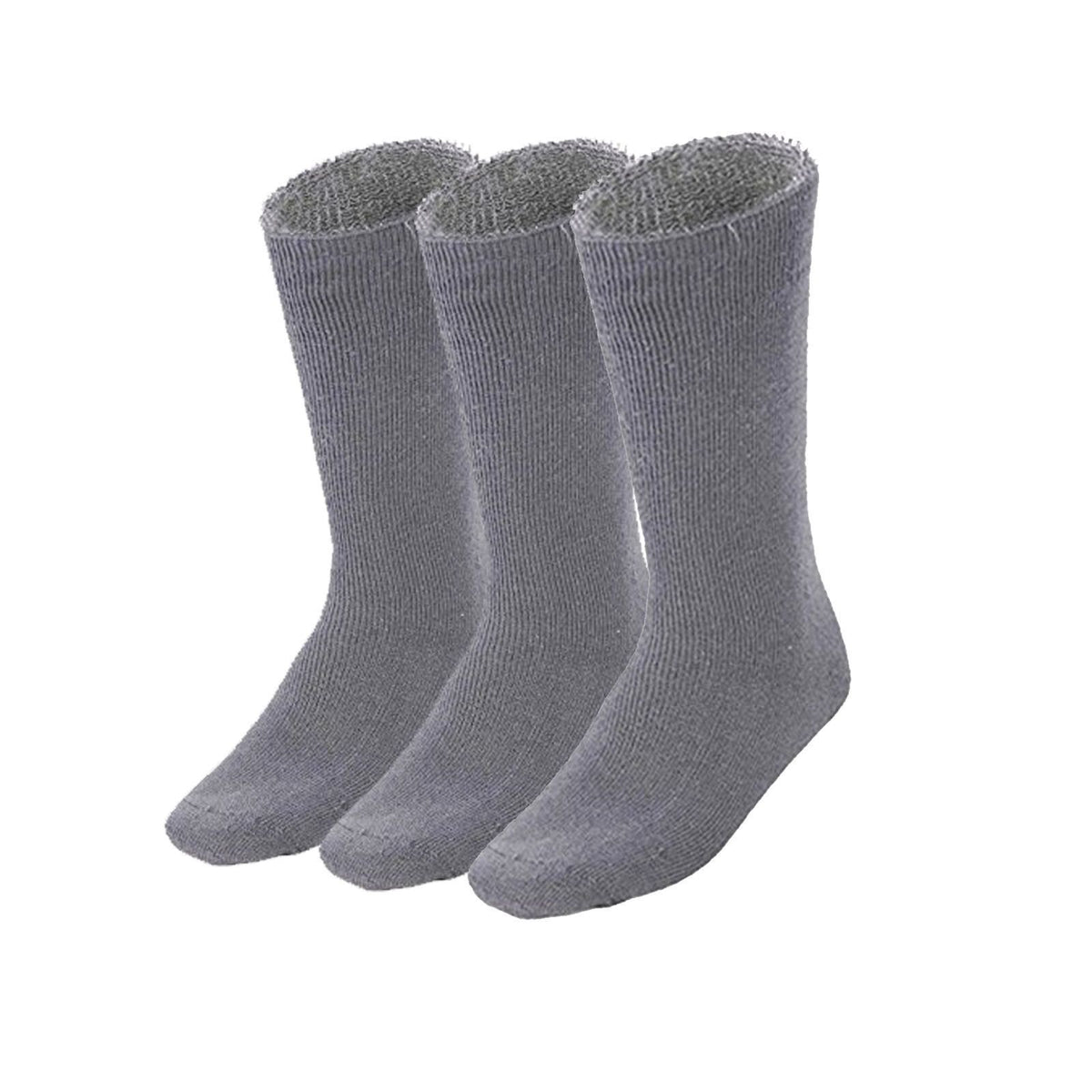 3 Pairs BAMBOO SOCKS Mens Heavy Duty Premium Thick Work Socks Cushion BULK - Charcoal Grey