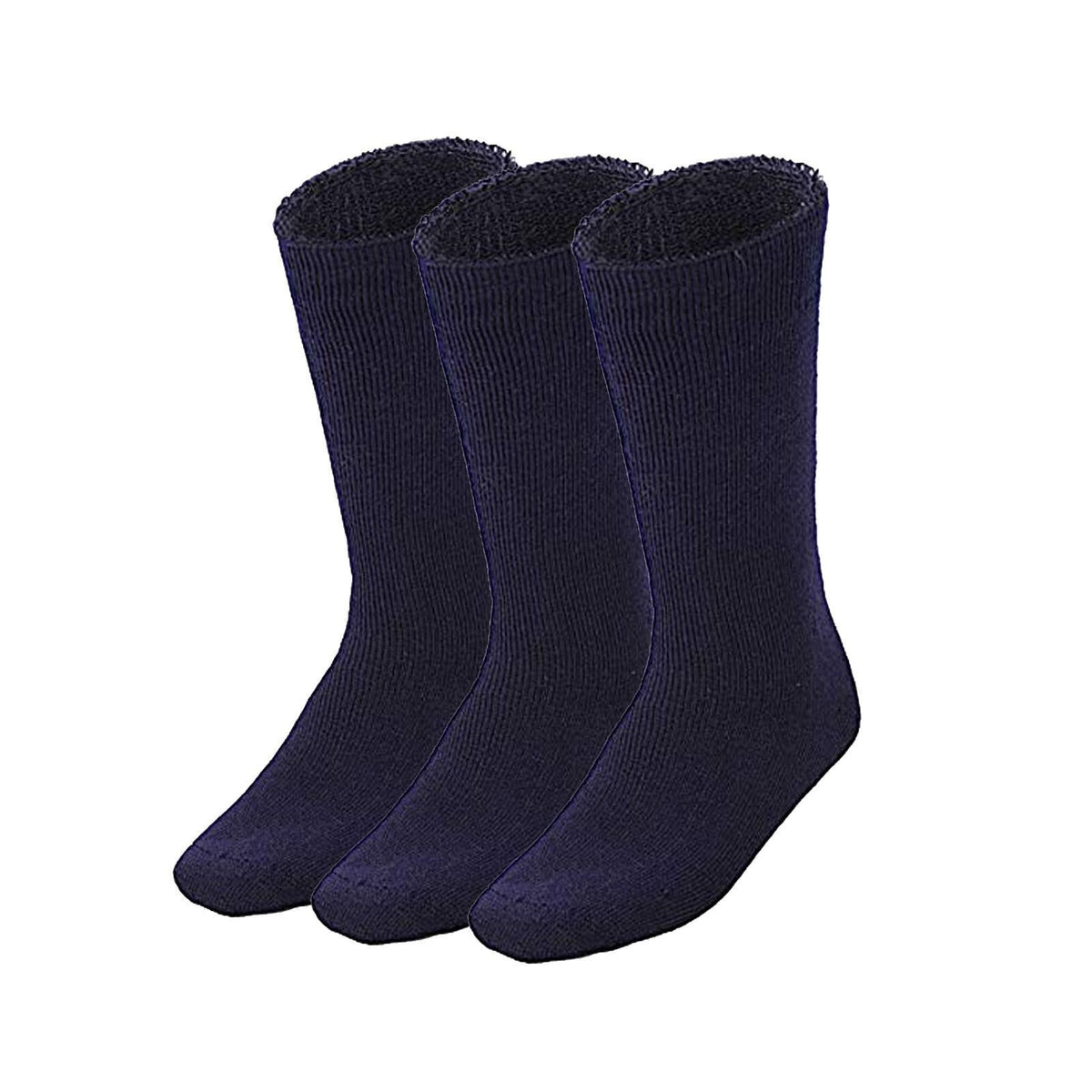 3 Pairs BAMBOO SOCKS Mens Heavy Duty Premium Thick Work Socks Cushion BULK - Navy Blue