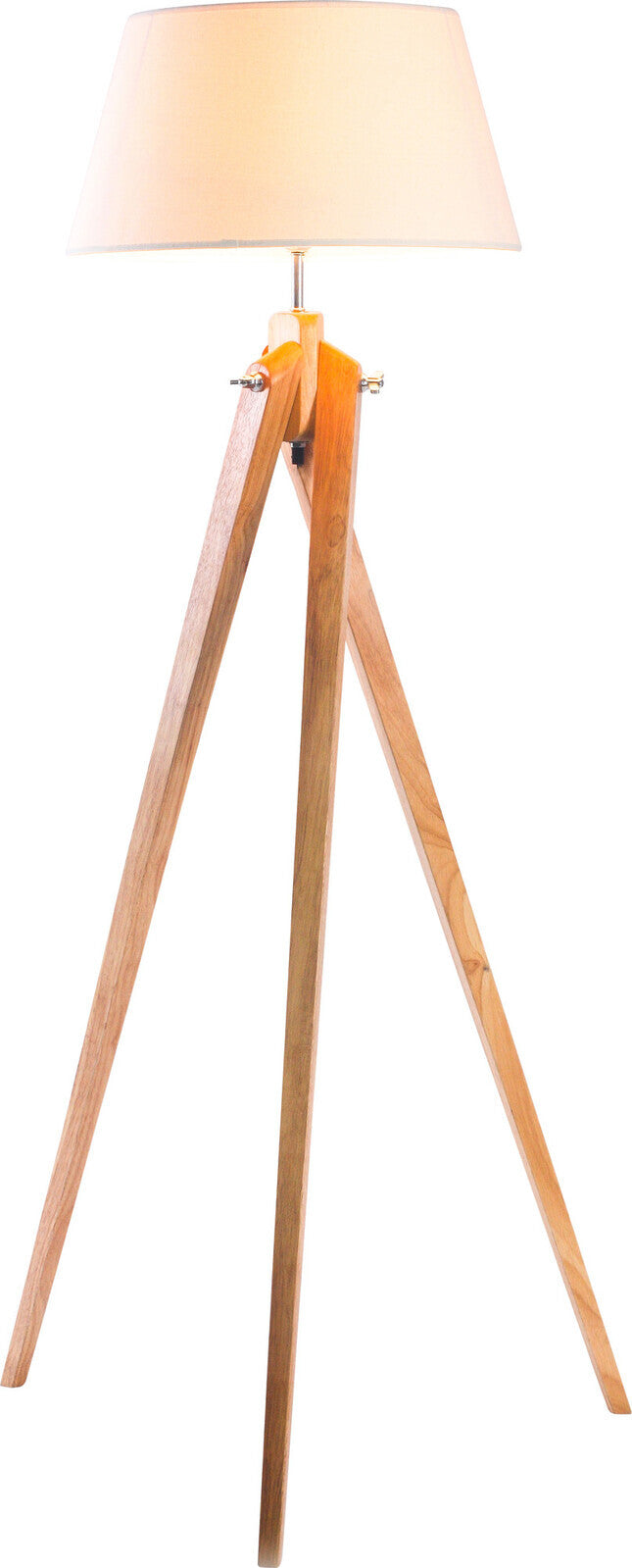 Large Tripod Floor Lamp Shade Modern Bamboo Wooden Retro Twist Light