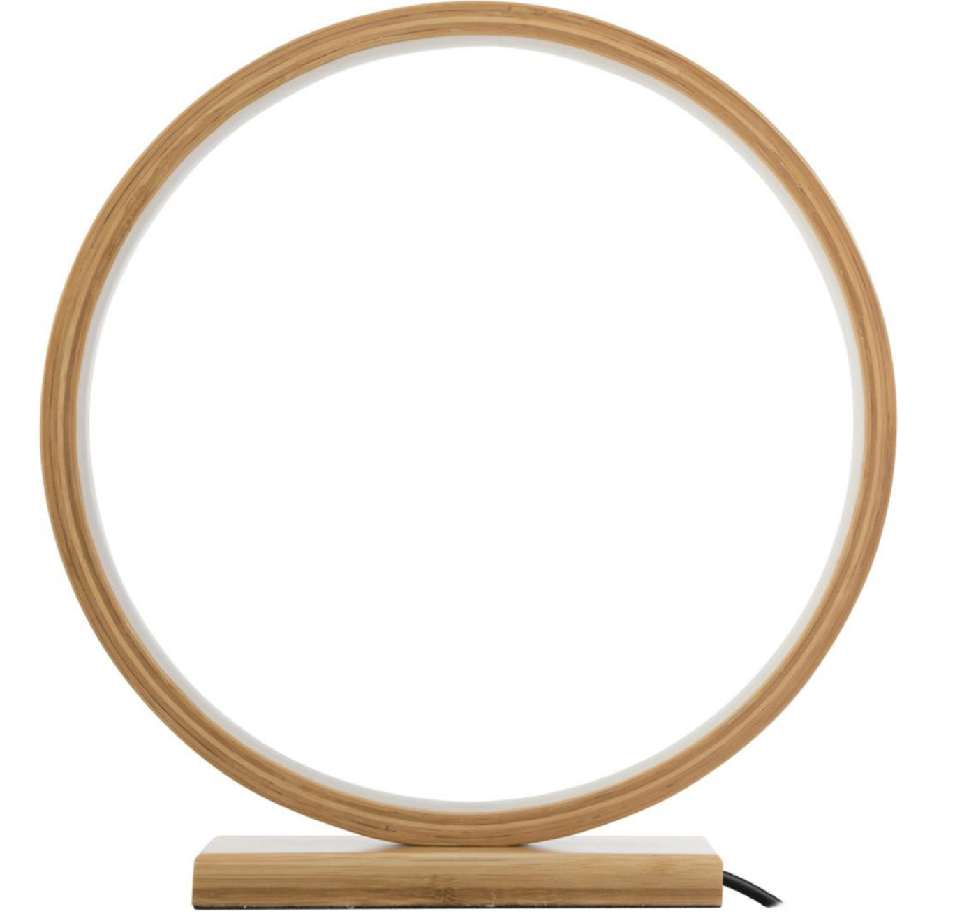 Bamboo Single Ring LED Lamp Light Modern Scandi Minimalistic - Natural