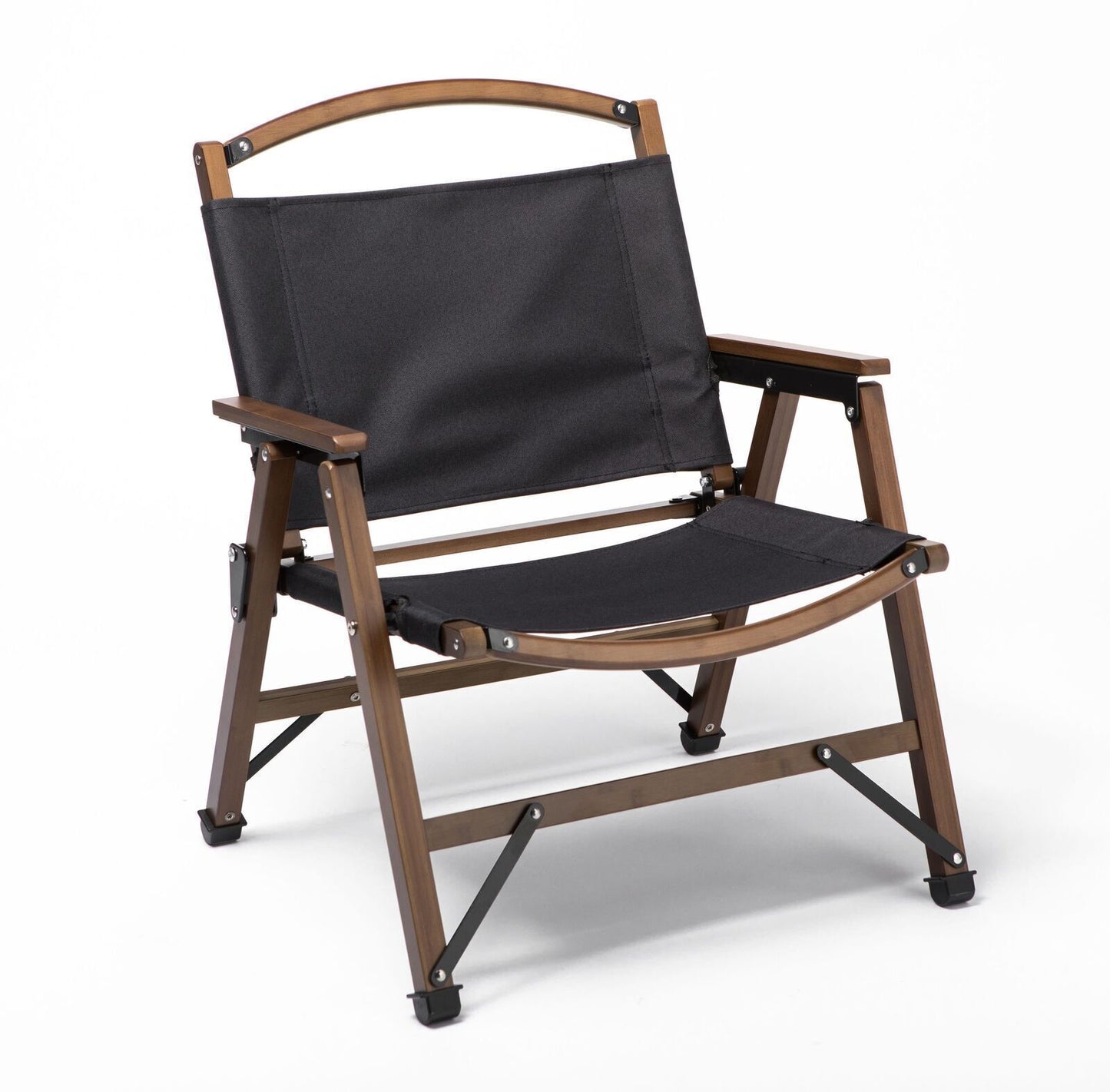 Camping Chair Bamboo Canvas Foldable Outdoor Wooden Travel Picnic Park