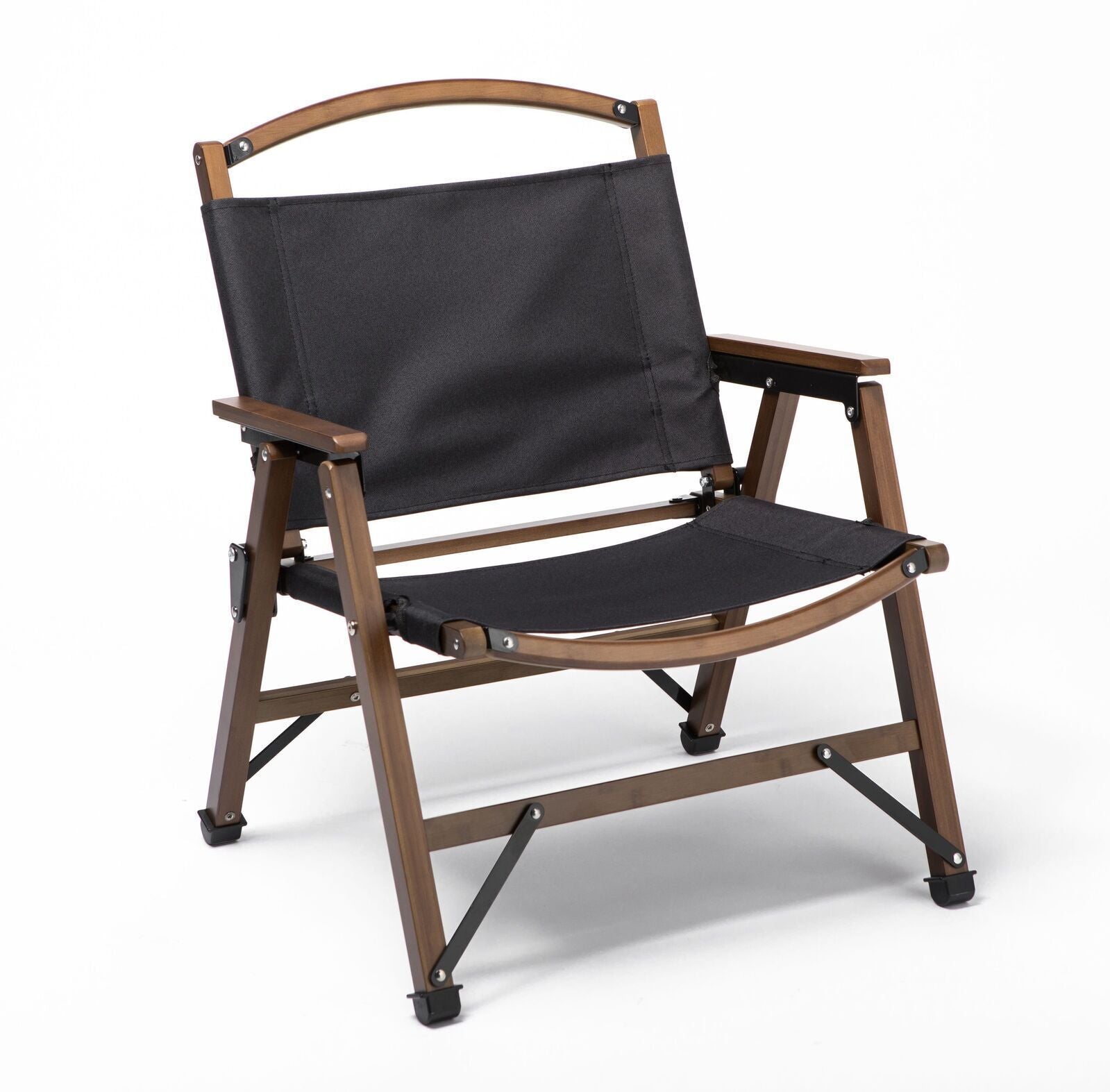 Camping Chair Bamboo Canvas Foldable Outdoor Wooden Travel Picnic Park