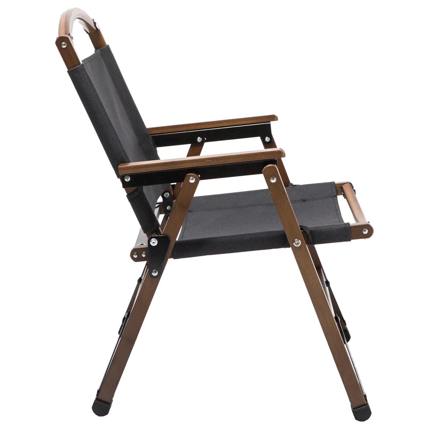 Camping Chair Bamboo Canvas Foldable Outdoor Wooden Travel Picnic