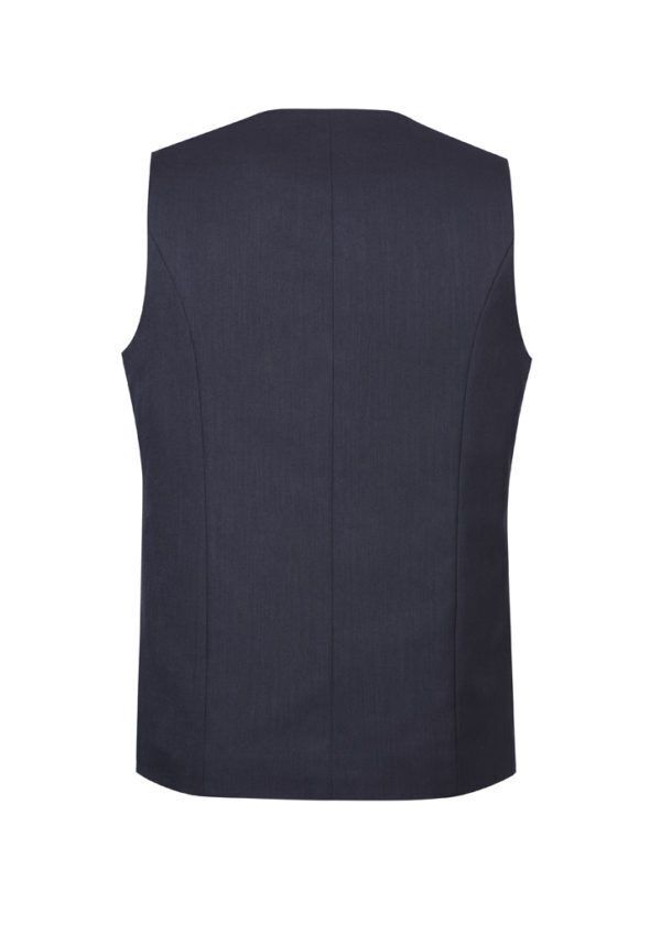 Mens Bamboo Blend Longline Vest Waistcoat w/ Stretch Business Forrnal Dress - Navy