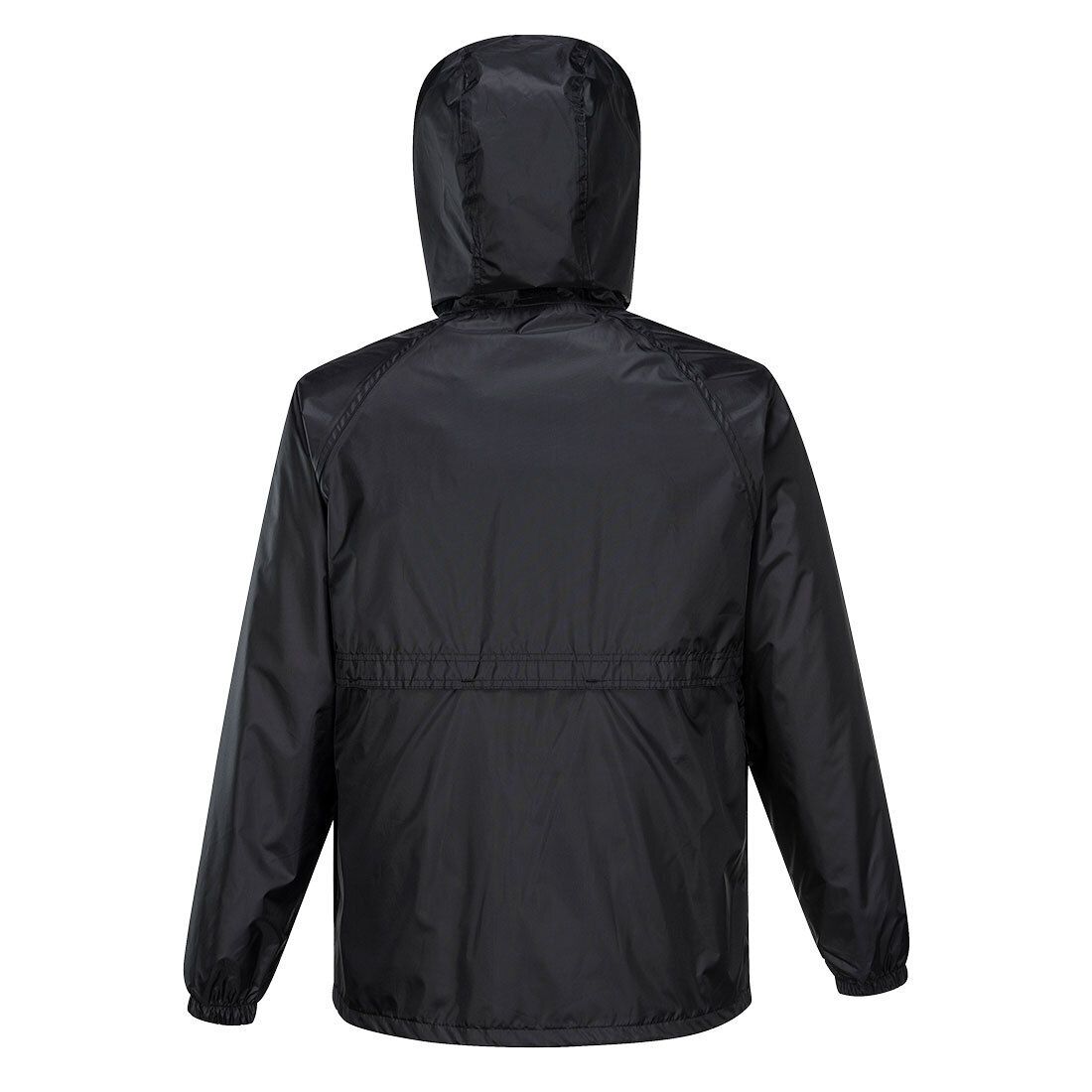HUSKI STRATUS RAIN JACKET Waterproof Workwear Concealed Hood Windproof Packable - Black