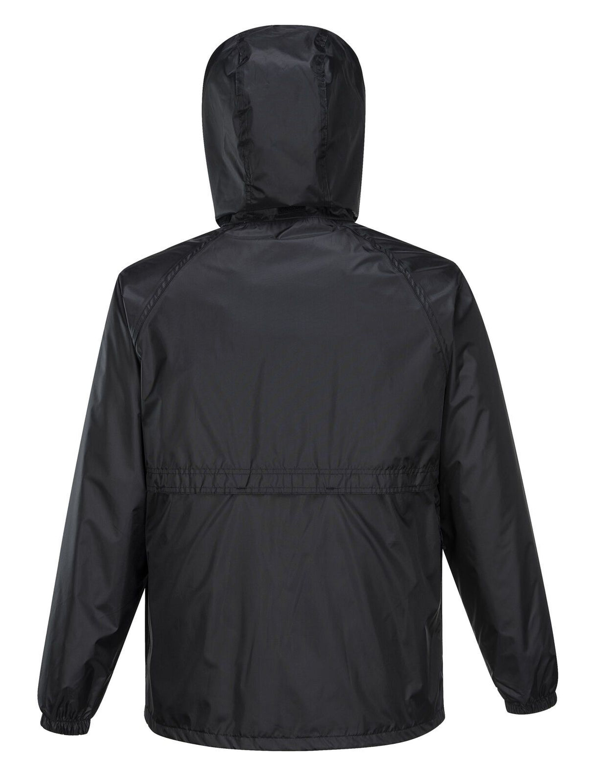 HUSKI STRATUS RAIN JACKET Waterproof Workwear Concealed Hood Windproof Packable - Black