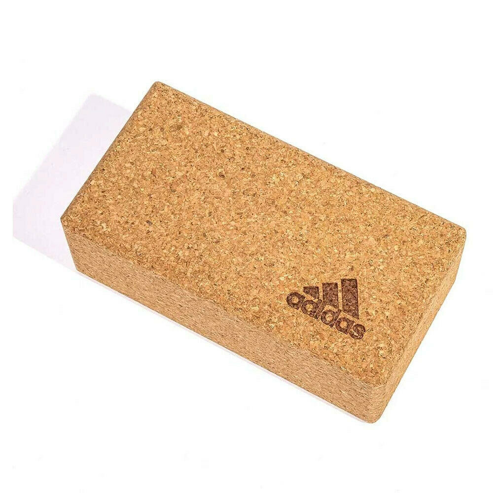 Adidas Yoga Cork Block Home Gym Fitness Exercise Pilates Tool Brick - Brown